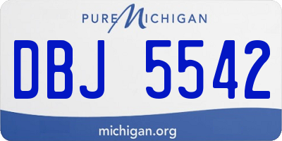 MI license plate DBJ5542