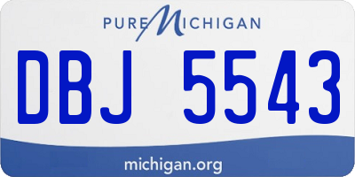 MI license plate DBJ5543