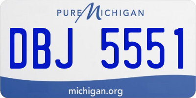 MI license plate DBJ5551
