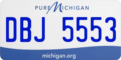 MI license plate DBJ5553