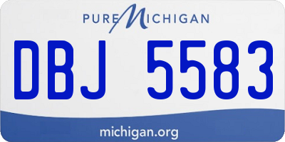 MI license plate DBJ5583