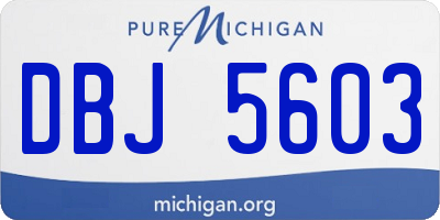 MI license plate DBJ5603