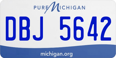 MI license plate DBJ5642