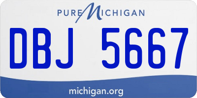 MI license plate DBJ5667