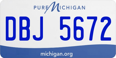 MI license plate DBJ5672
