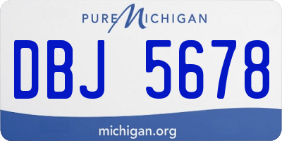 MI license plate DBJ5678