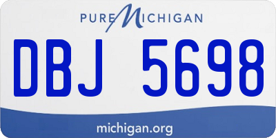 MI license plate DBJ5698
