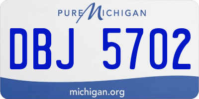 MI license plate DBJ5702