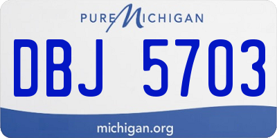 MI license plate DBJ5703