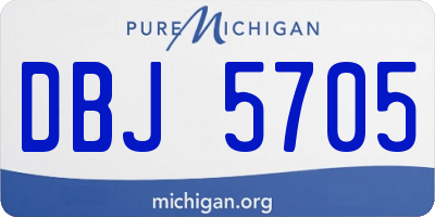 MI license plate DBJ5705