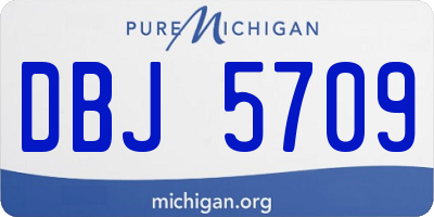 MI license plate DBJ5709