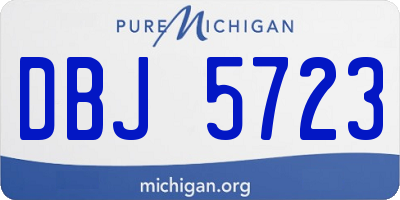 MI license plate DBJ5723