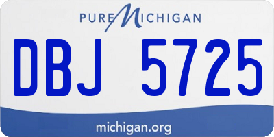 MI license plate DBJ5725