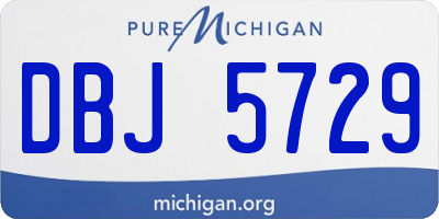 MI license plate DBJ5729