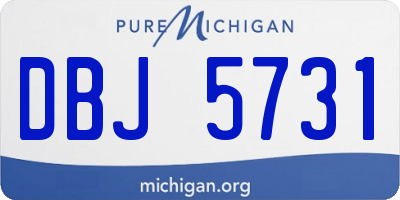 MI license plate DBJ5731