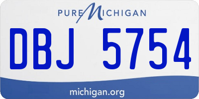 MI license plate DBJ5754