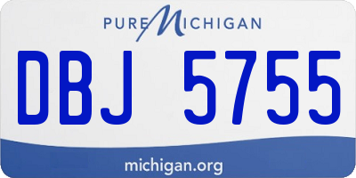 MI license plate DBJ5755