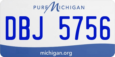MI license plate DBJ5756