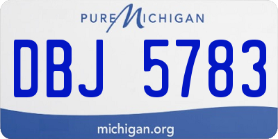 MI license plate DBJ5783
