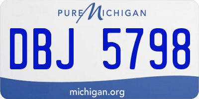 MI license plate DBJ5798