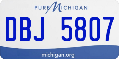 MI license plate DBJ5807
