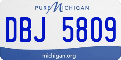 MI license plate DBJ5809