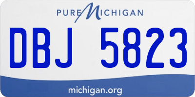 MI license plate DBJ5823