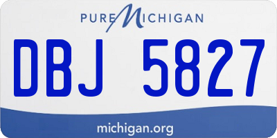 MI license plate DBJ5827