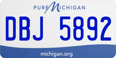 MI license plate DBJ5892
