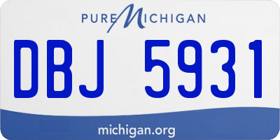 MI license plate DBJ5931
