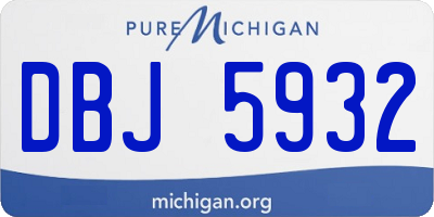 MI license plate DBJ5932