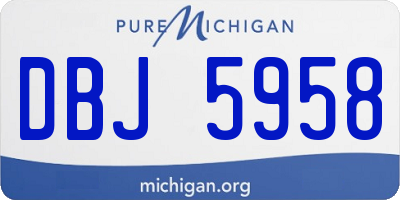 MI license plate DBJ5958