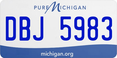 MI license plate DBJ5983
