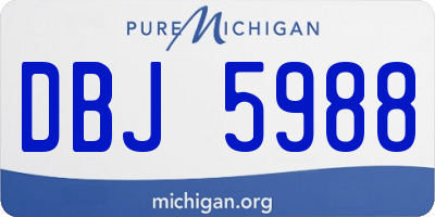 MI license plate DBJ5988