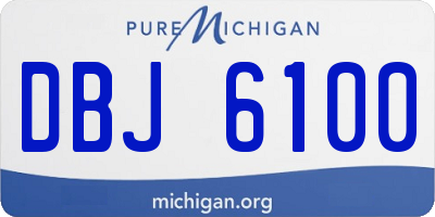 MI license plate DBJ6100