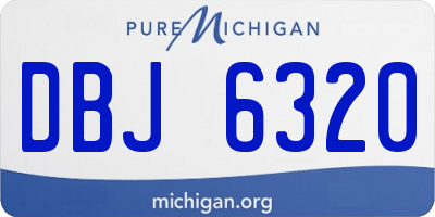 MI license plate DBJ6320