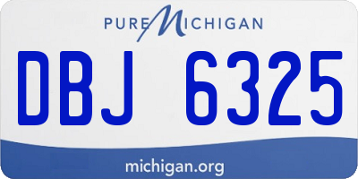 MI license plate DBJ6325