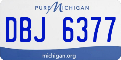 MI license plate DBJ6377