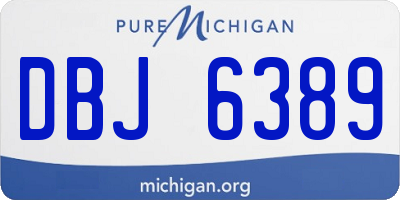 MI license plate DBJ6389