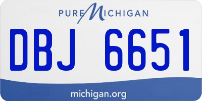 MI license plate DBJ6651