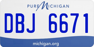 MI license plate DBJ6671