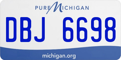 MI license plate DBJ6698