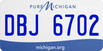 MI license plate DBJ6702