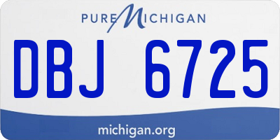 MI license plate DBJ6725