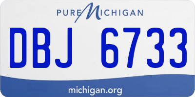 MI license plate DBJ6733