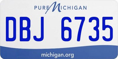 MI license plate DBJ6735