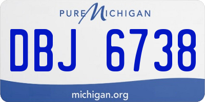 MI license plate DBJ6738