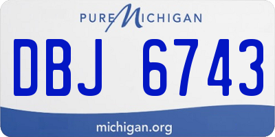 MI license plate DBJ6743