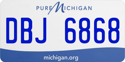 MI license plate DBJ6868