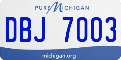 MI license plate DBJ7003